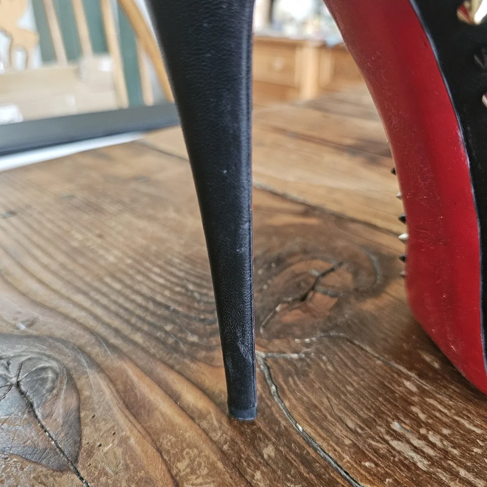 CHRISTIAN LOUBOUTIN Calfskin Daffodile Mix Spikes 160 Pumps Sz 41 - Picture 11 of 15